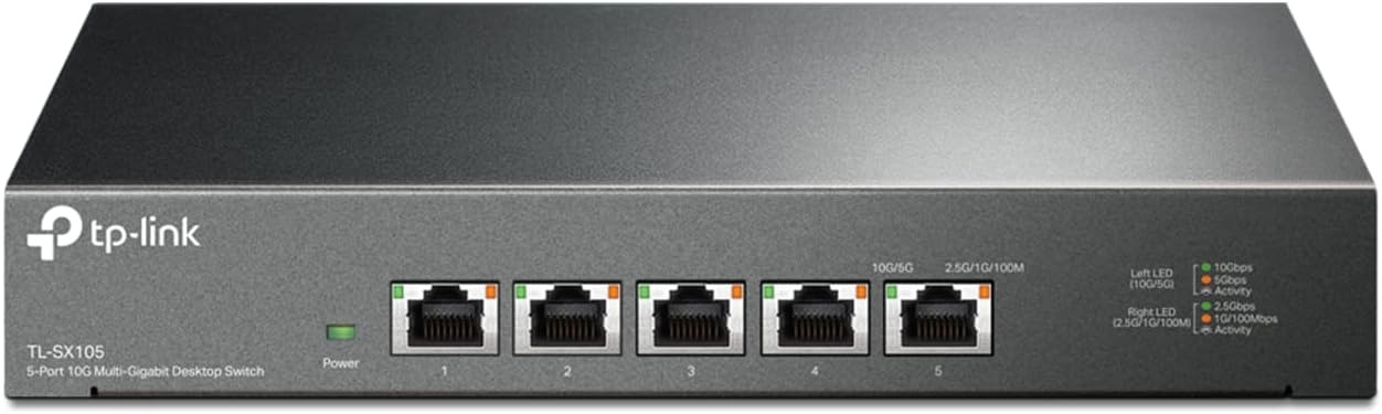 TP-Link TL-SX105, 5 Port 10G/Multi-Gig Unmanaged Ethernet Switch | Desktop/Wa...