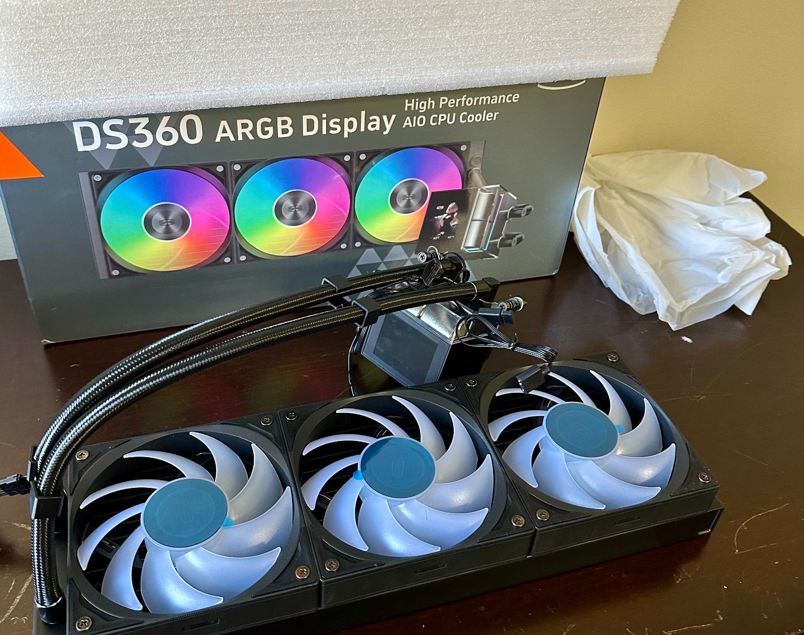 PCCOOLER CPS DS360 ARGB Display 360mm AIO Liquid CPU Cooler LCD Open Box