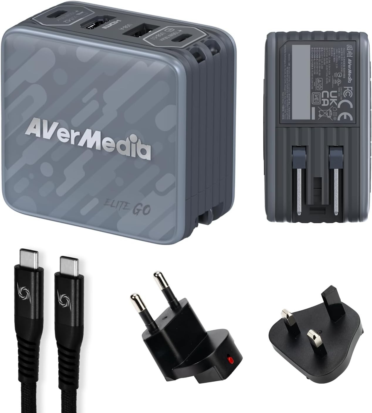 AVerMedia Elite Go Portable Charger & Dock for Nintendo Switch Steam Deck Black