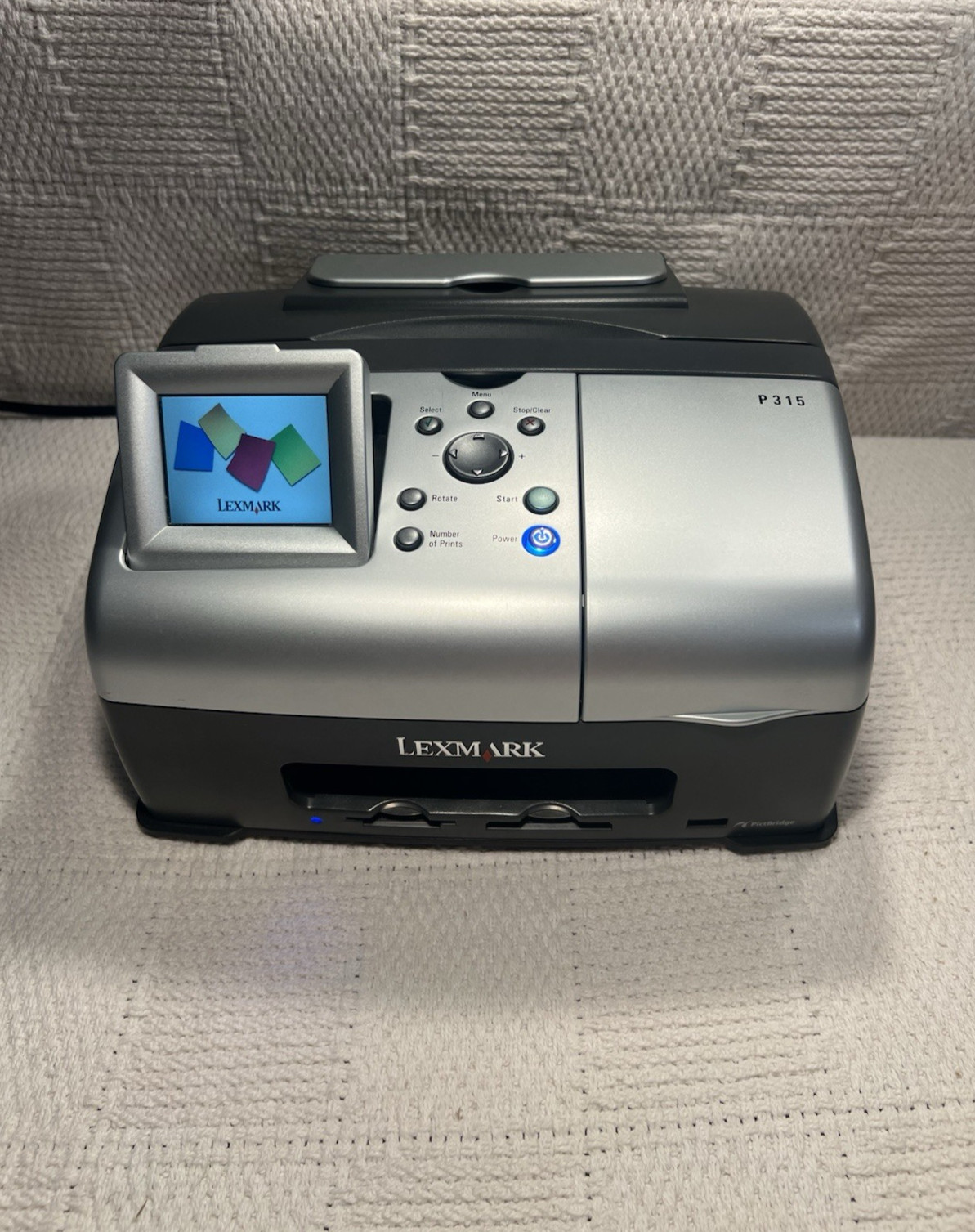 Lexmark P315 SnapShot 4x6 Photo Printer Color Inkjet Tested Powers On No Ink
