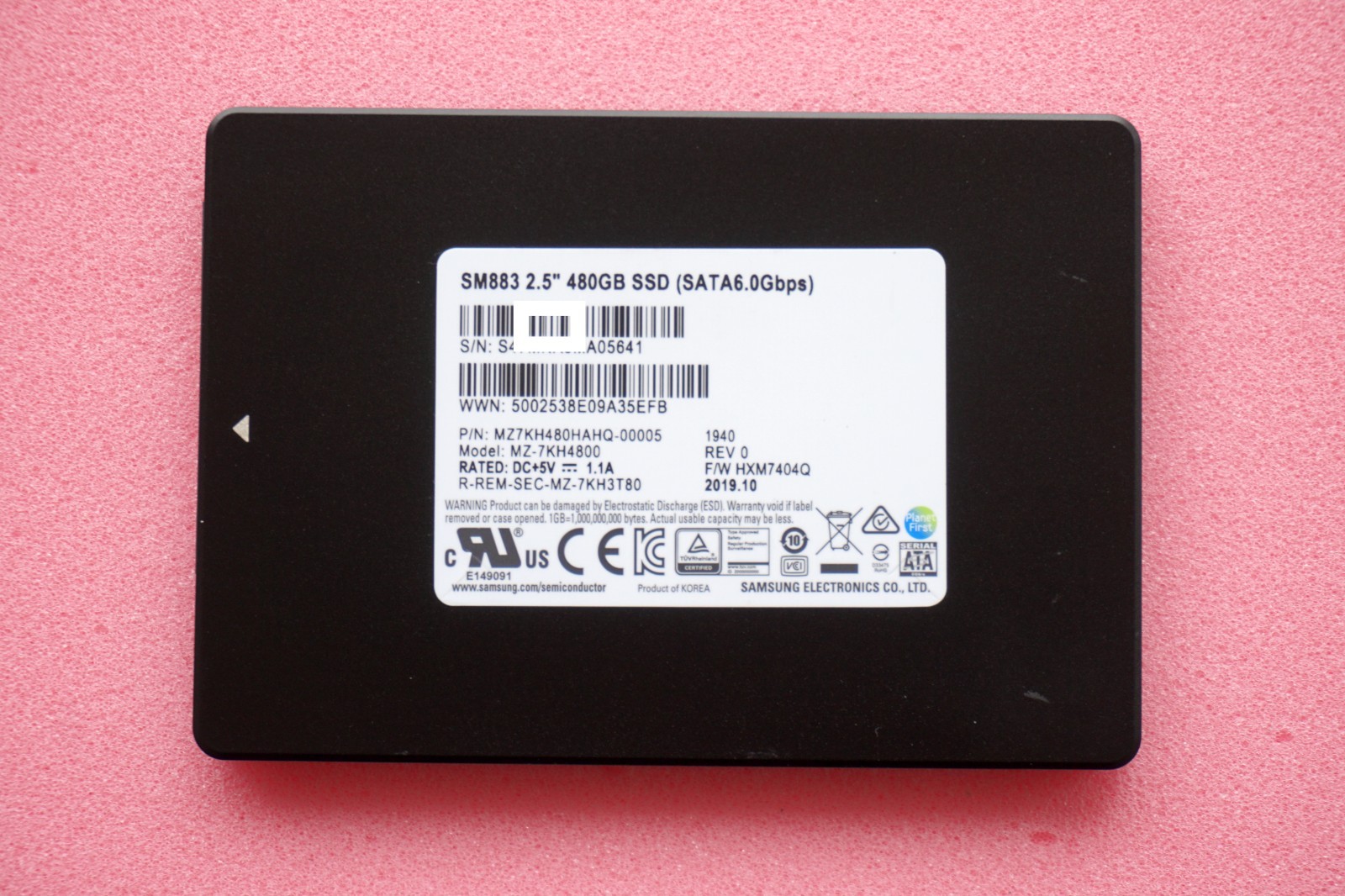 Samsung SM883 MZ-7KH4800 2.5" 480GB 6Gbps SATA Solid State Drive SSD (641