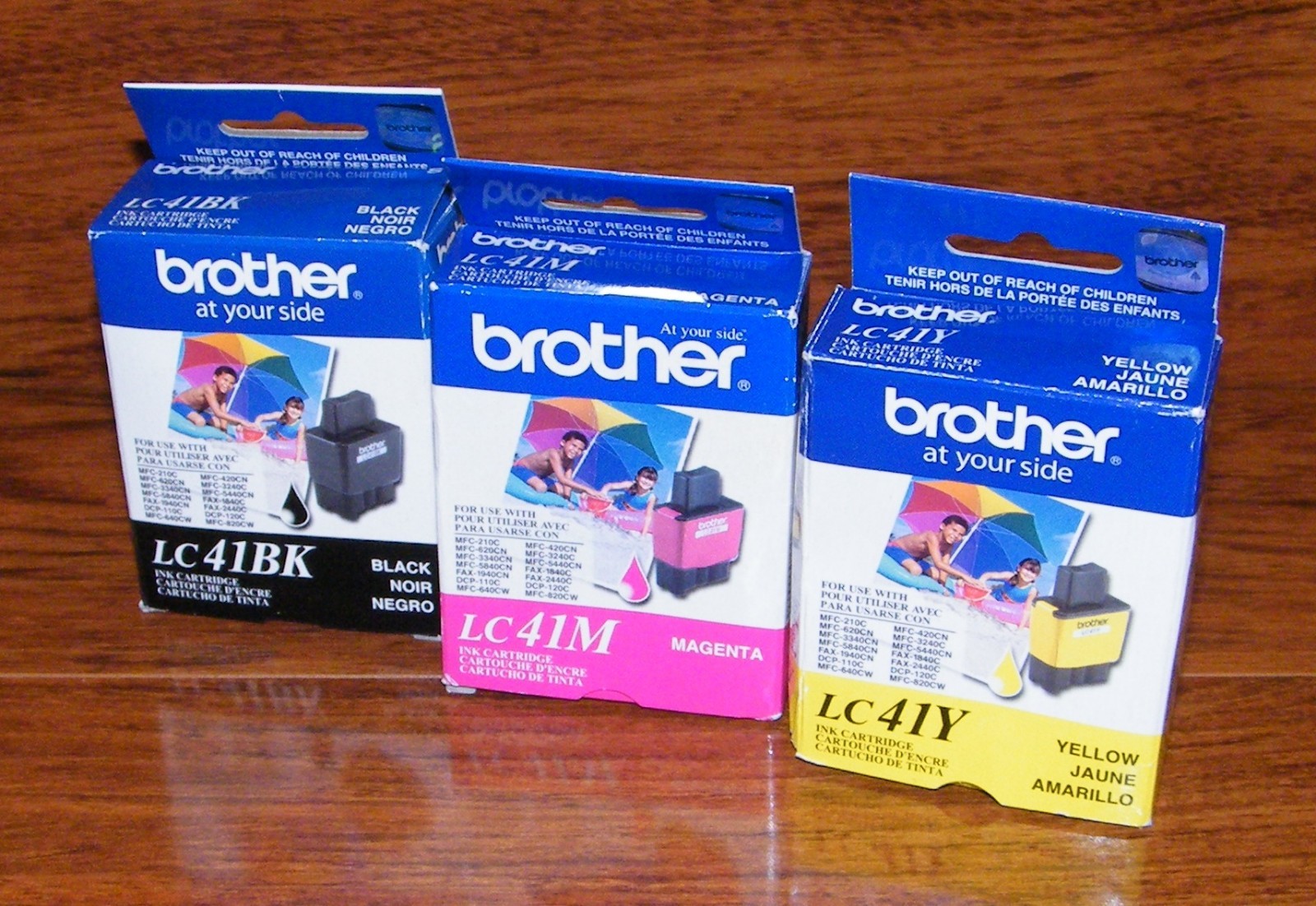 Genuine Brother (LC41BK, LC41M, & LC41Y) Black, Magenta, & Yellow Ink *Sealed* 