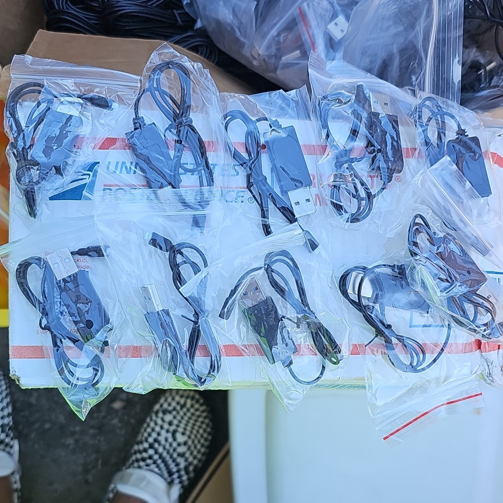 Lot Of101Black USB-A to Micro-B Cable 1.5ft w/ Inline On/Of Switch 1:1 Universal