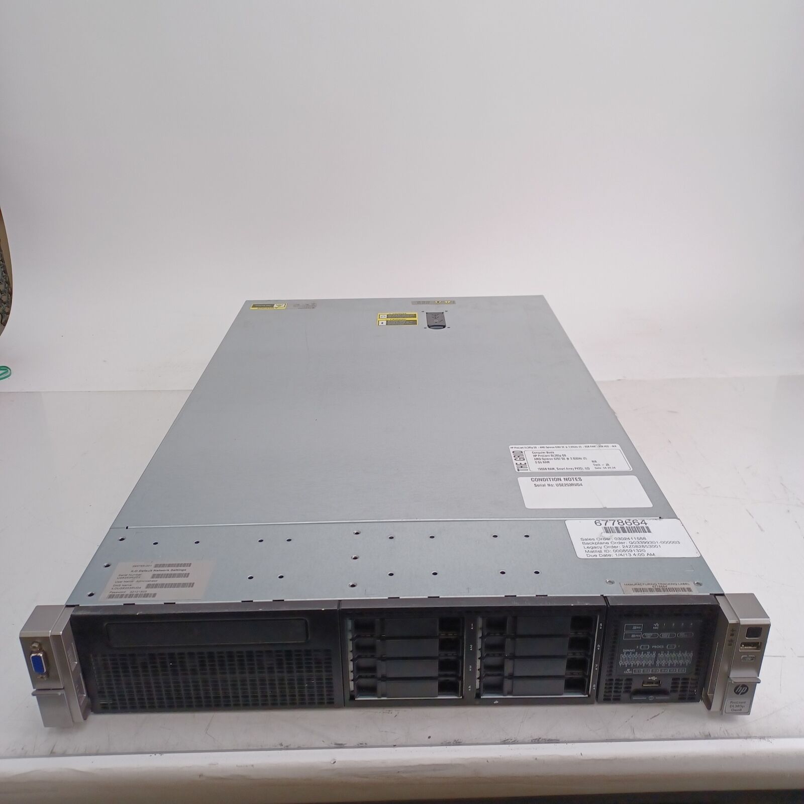 HP ProLiant DL385p Gen8 Server AMD Opteron 6282 SE 2.6GHz (x2) 196GB RAM No HDDs