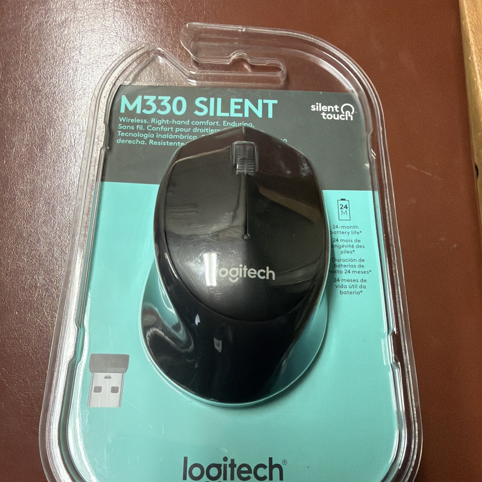Logitech M330 Silent Plus Wireless Mouse Quiet Click 2.4GHz USB Optical Black