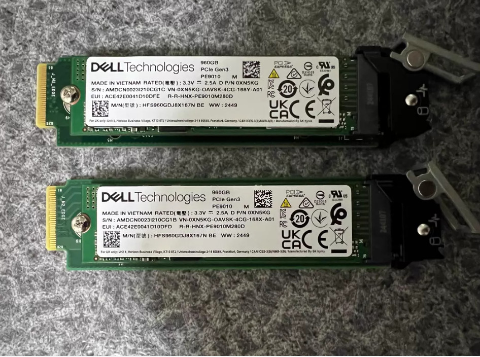 1 PCS DELL 960GB PCIE GEN3 NVME M.2 2280 SSD XN5KG PH7J6 4H05X 21GXV PRV6C