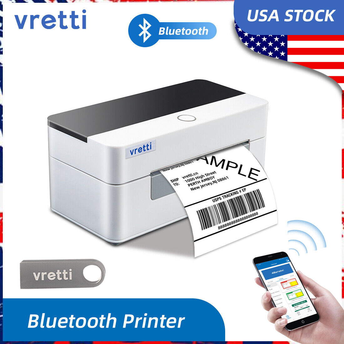 VRETTI Bluetooth Thermal Shipping Label Printer 4x6 POSHMARK ETSY EBAY MERCARI