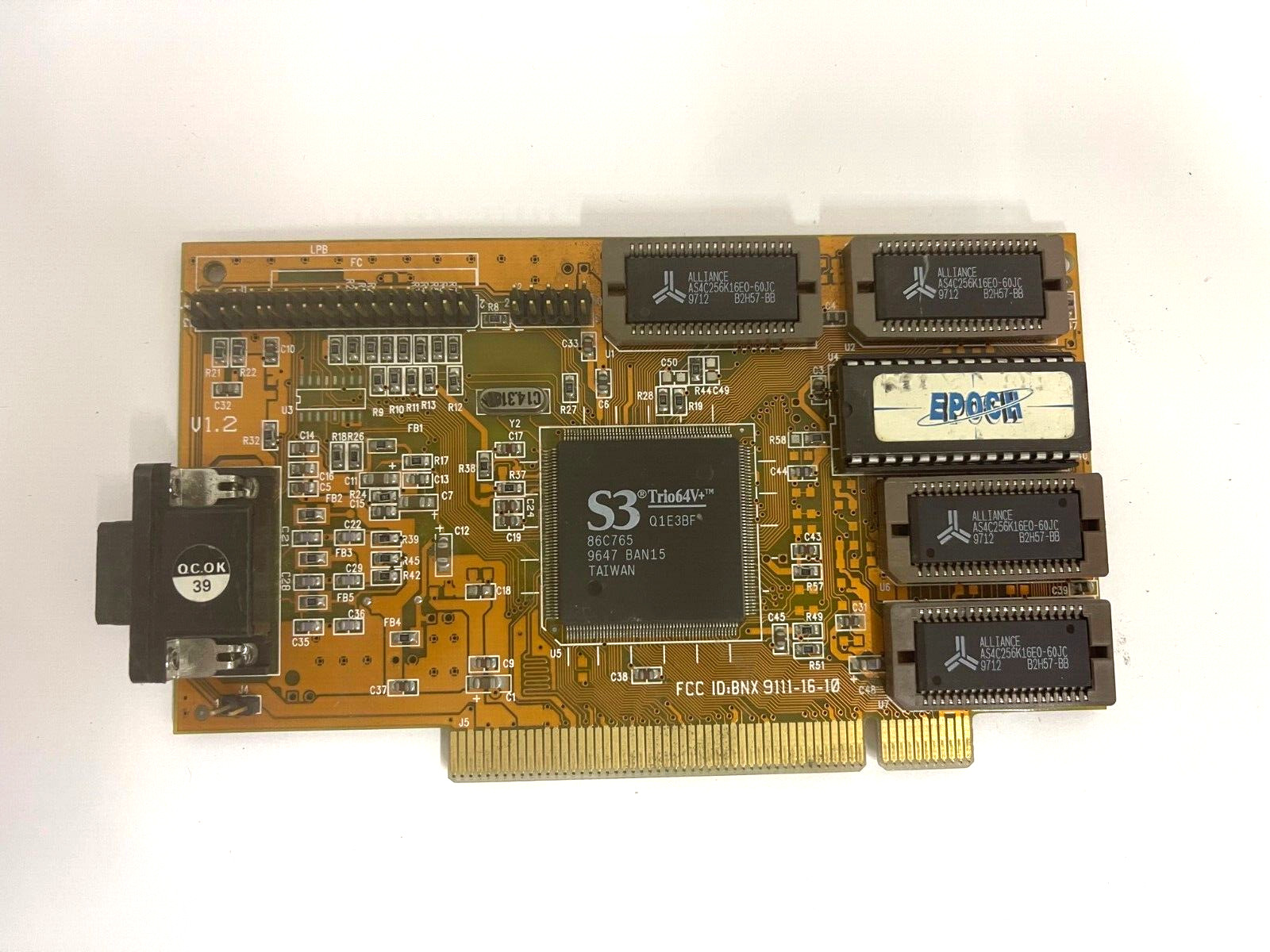 VINTAGE 1996 VTC S3 TRIO64V+ PCI 2 MEG VGA CARD NO VGA BRACKET MXB131