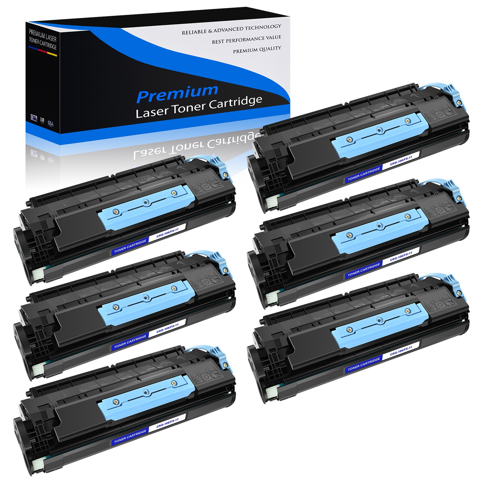 6PK Black FX11 CRG106 Toner for Canon MF6560 MF6580 MF6590 MF6595 MF6530