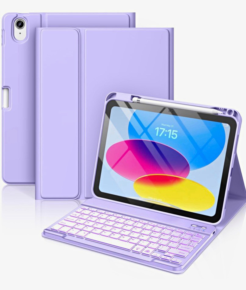 Hamile iPad 10th/11th Gen Case with Wireless Keyboard