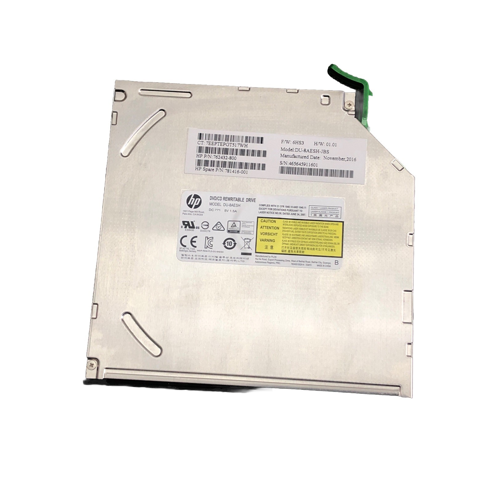 Genuine HP Pro 600 G2 DVD/CD Rewritable drive Model No. DU-8AESH-JBS