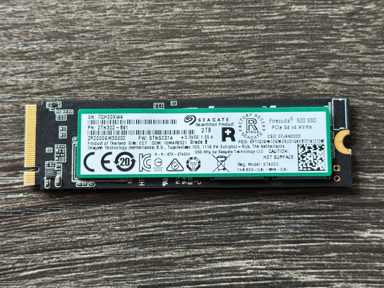 Seagate FireCuda 520 2 TB PCIE NVME M.2 Solid State Drive SSD ZP2000GM30002