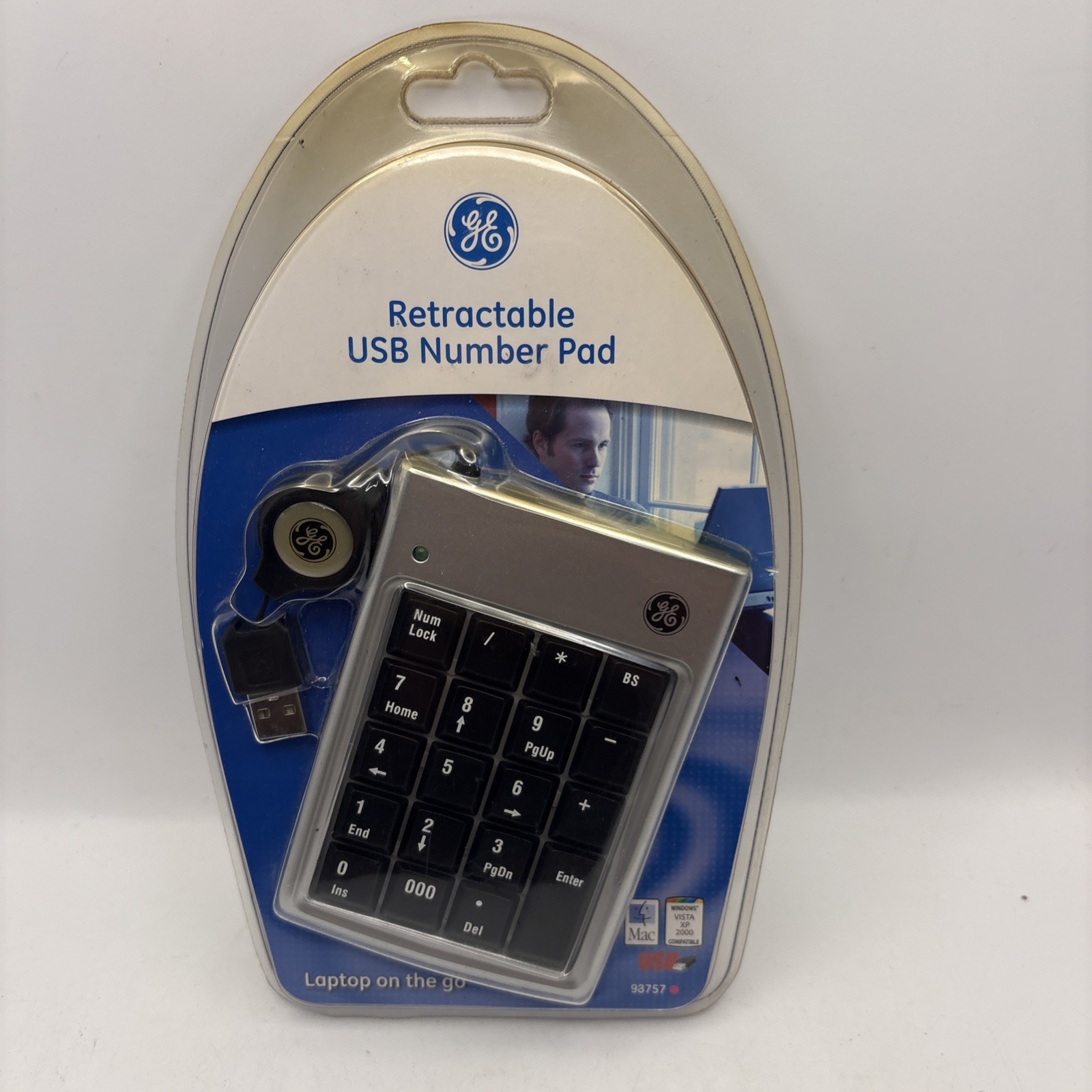 NEW GE USB RETRACTABLE NUMBER KEYPAD 98757 2.3 FOOT LONG IDEAL FOR TRAVEL LAPTOP