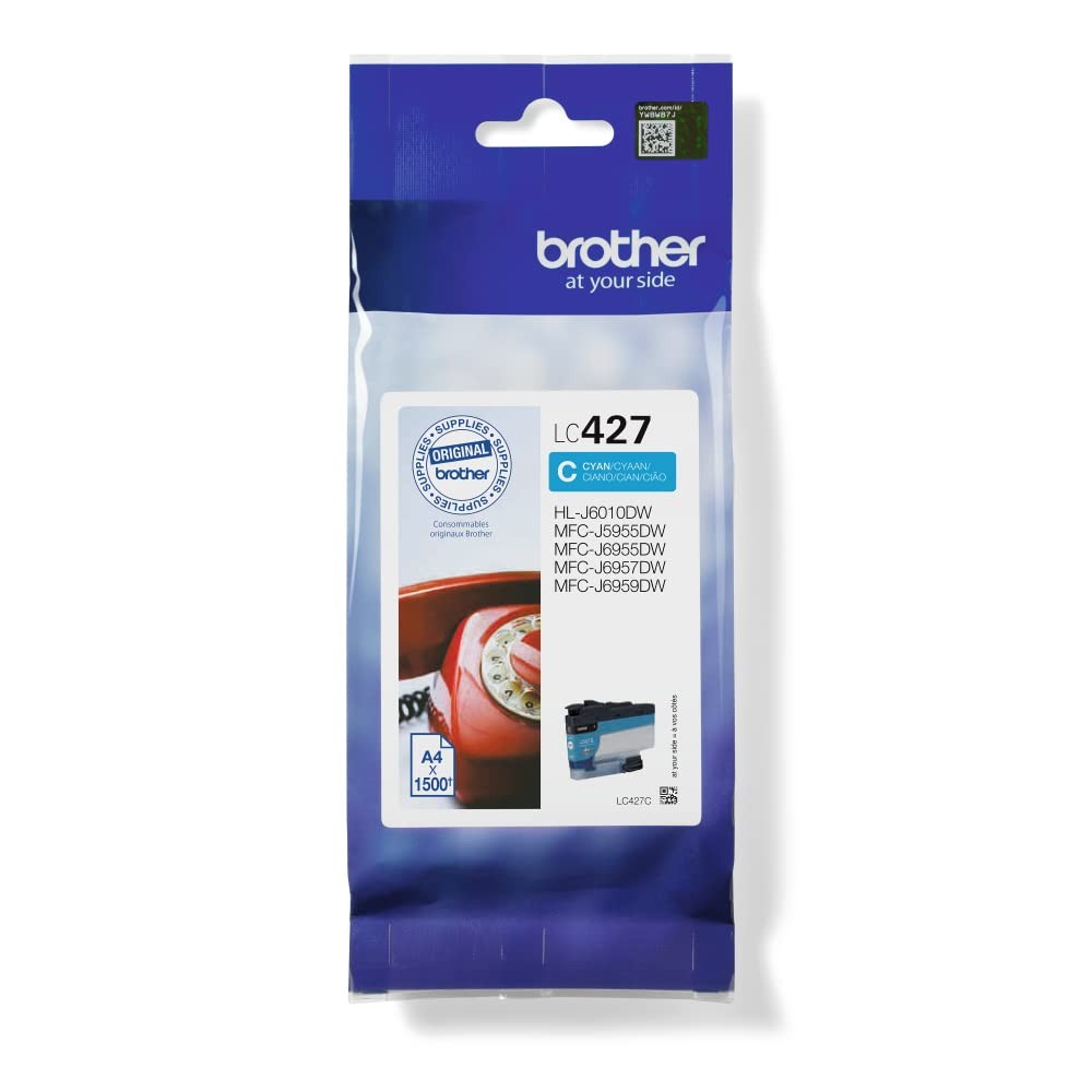 BROTHER LC-427C Inkjet Cartridge, Cyan, Single Pack, Standard Yield, Includes 1