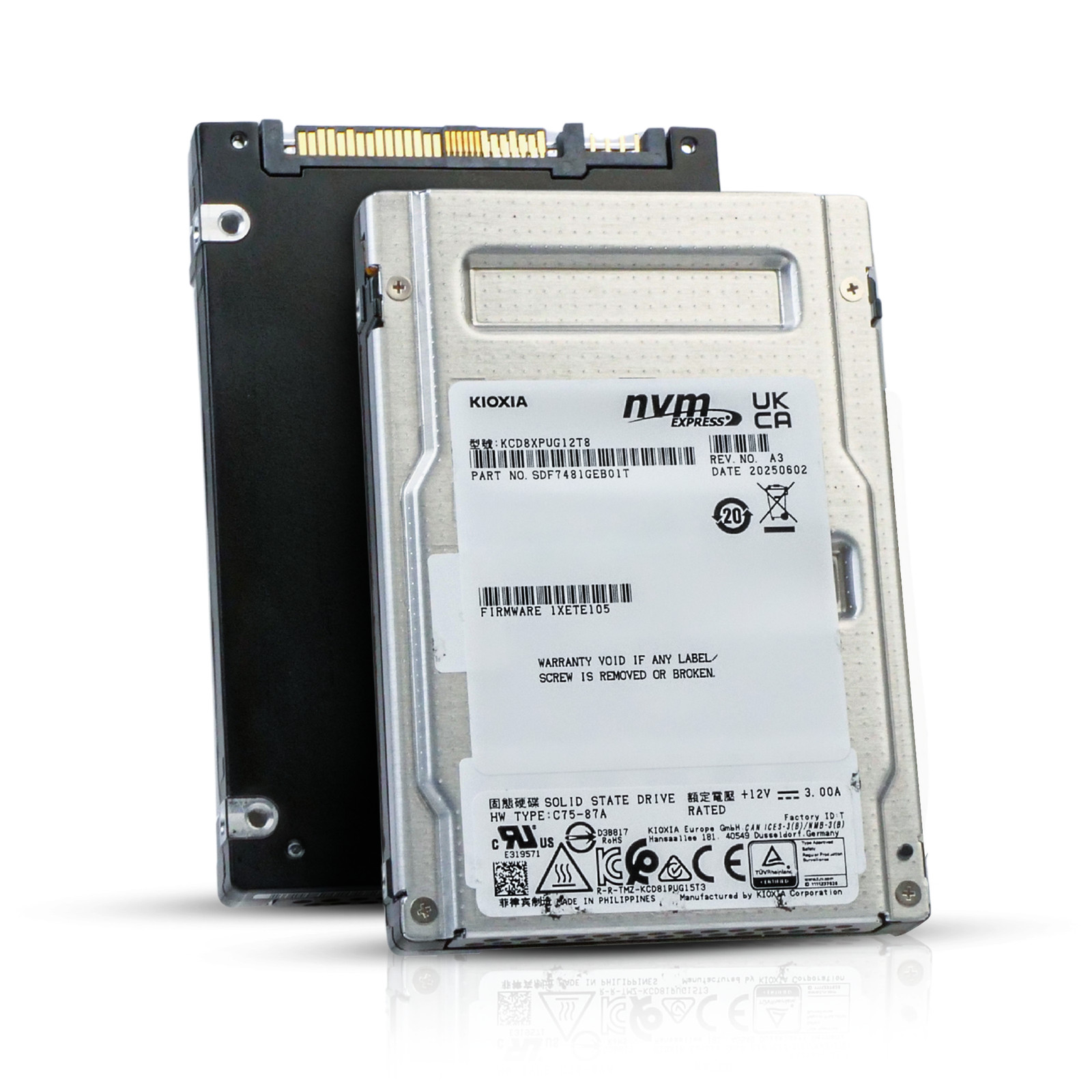 Kioxia CD8P-V 12.8TB KCD8XPUG12T8 3 DWPD PCIe Gen5 x4 16GB/s U.3 NVMe 2.5" SSD