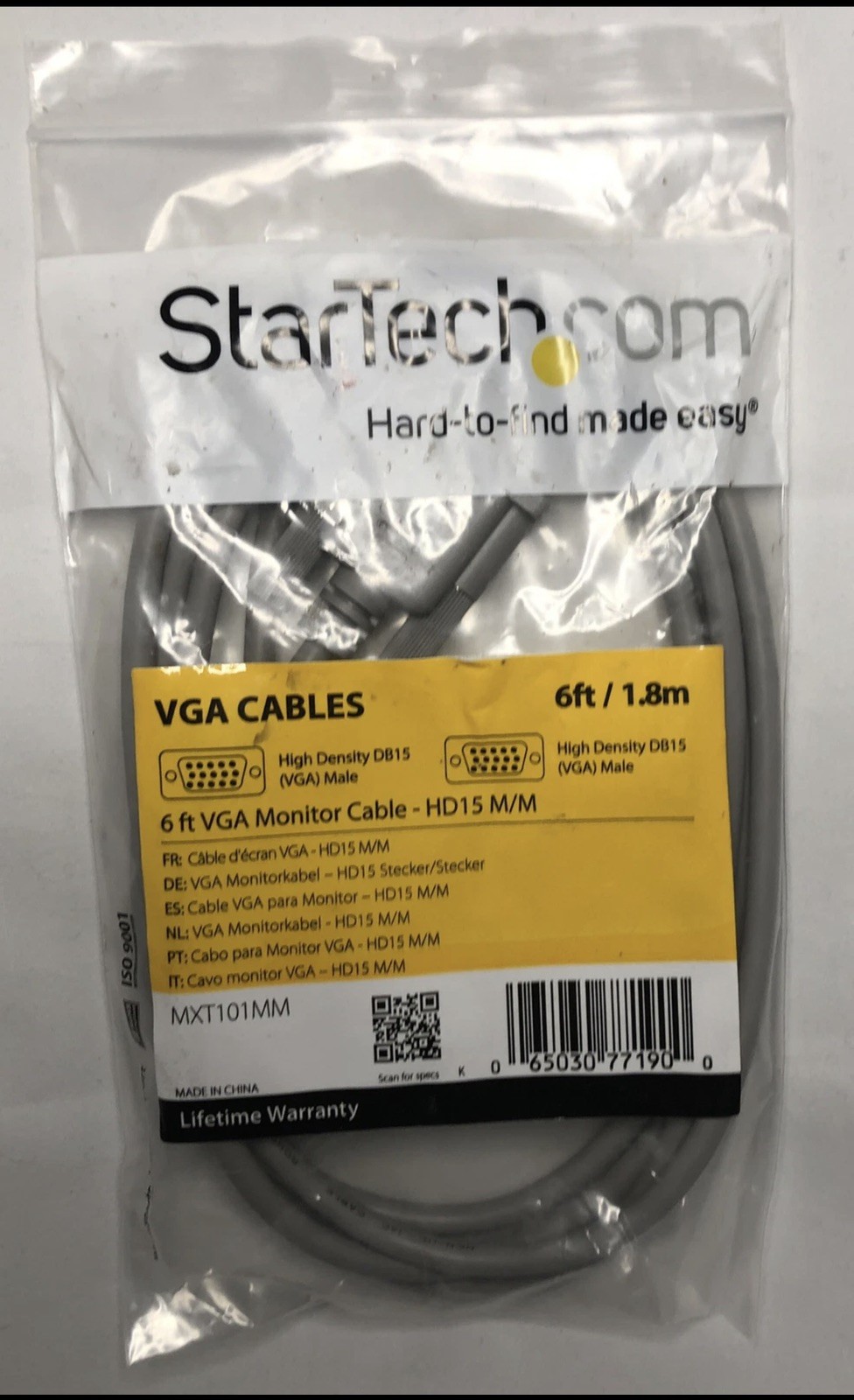 STARTECH.COM 6ft/1.8m VGA Cable HD MXT101MM