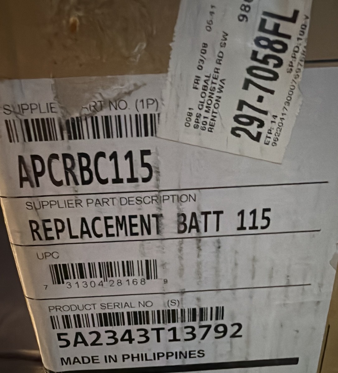 APC Replacement Battery Cartridge #115. New Open Box