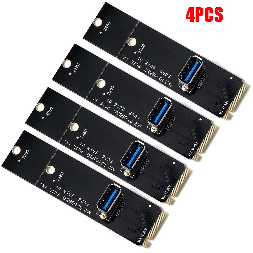 4pcs NGFF M.2 To USB 3.0 Converter PCI-E Riser Card Adapter For Mining Machine