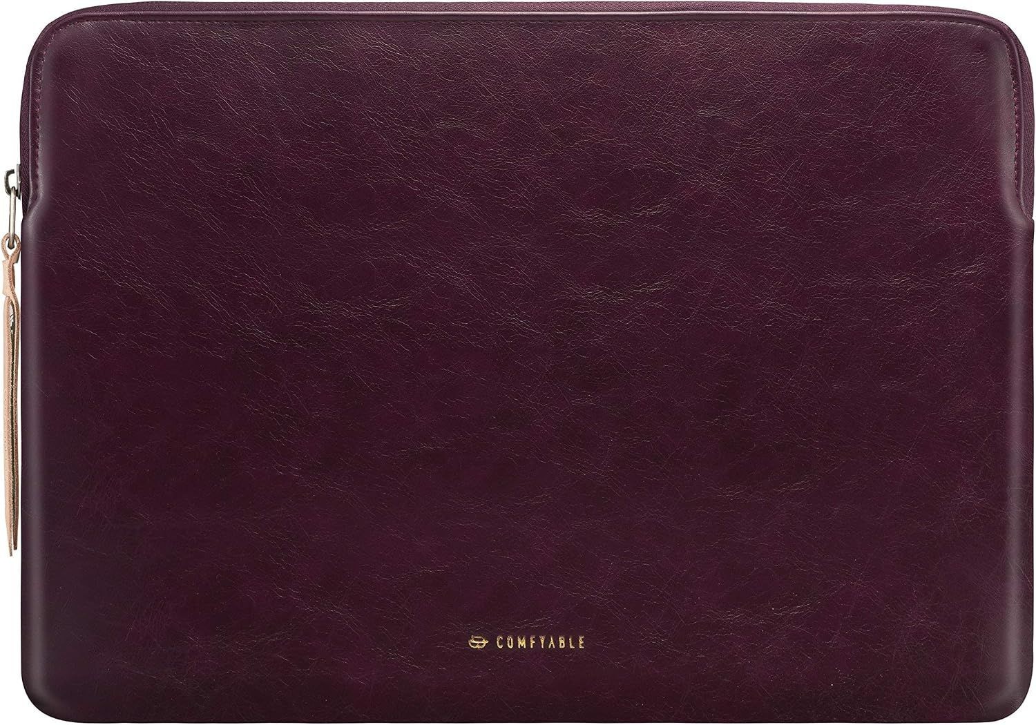 Berry Brown Slim PU Leather Sleeve for 13/14 Inch MacBook Air & Pro Laptops