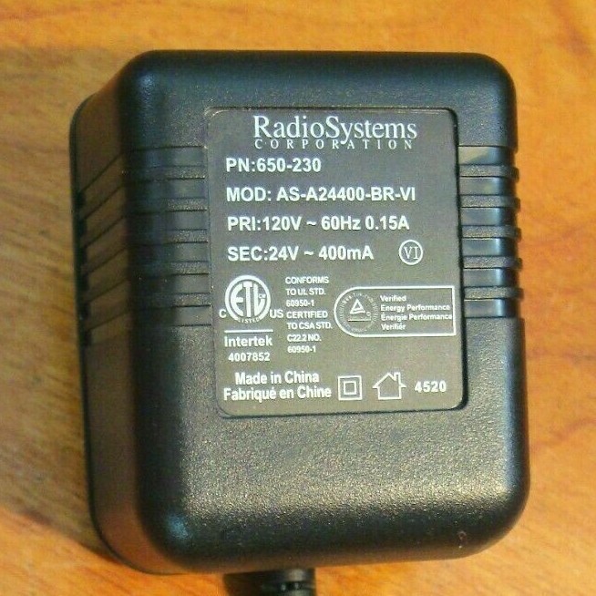 PetSafe Innotek 650-230 AS-A24400BR Radio Systems Wall AC Charger Power Adapter 