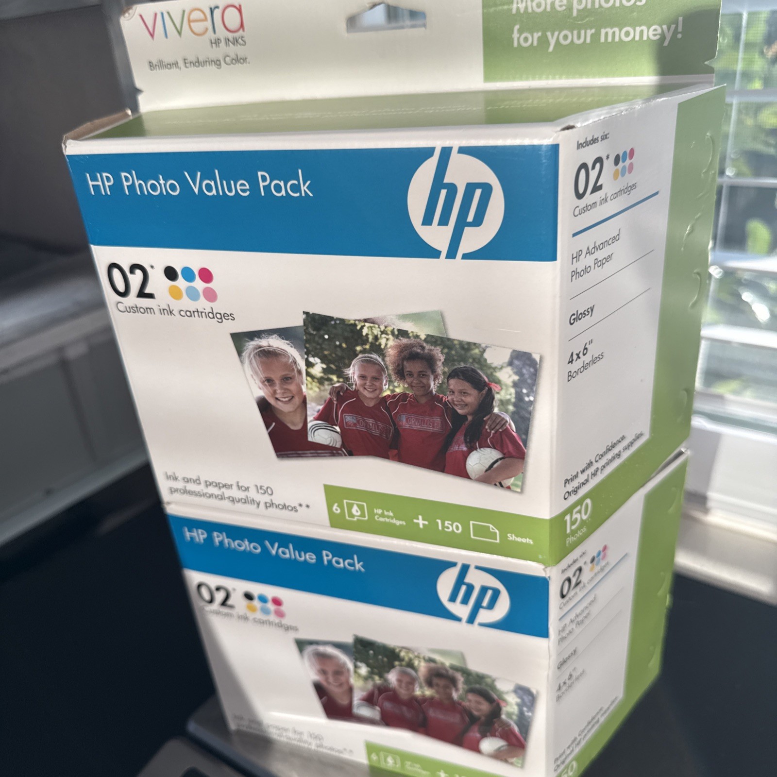 2 BOXES 12 Genuine HP 02 Ink Cartridges Blk Yell Cyan Mag Photo Paper Exp 2009
