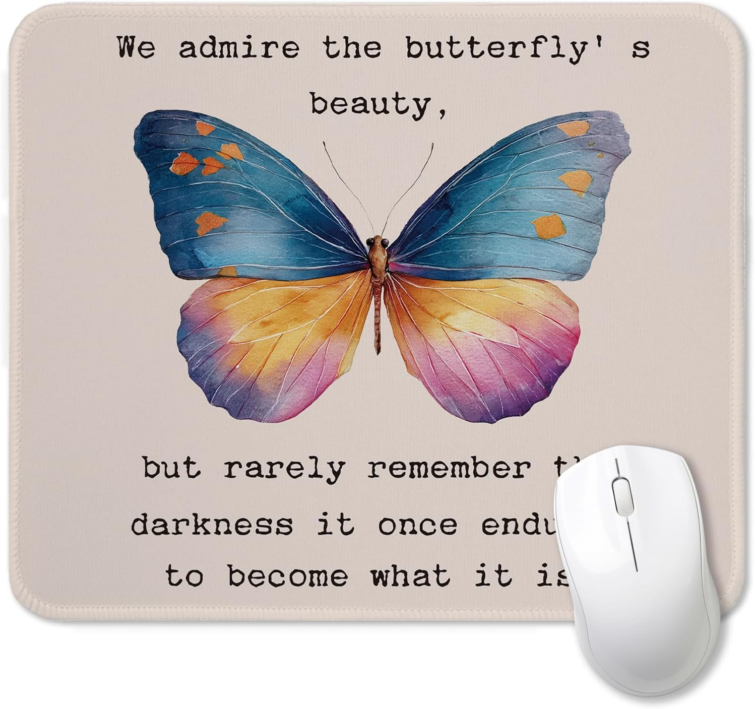 Butterfly Inspirational Mouse Pad, Mental Health Motivational Moth Mouse Pads...