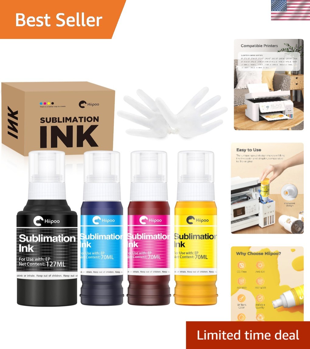 Sublimation Ink Refilled Bottles Compatible for ET2800 ET2903 ET4800 ET2988 E...