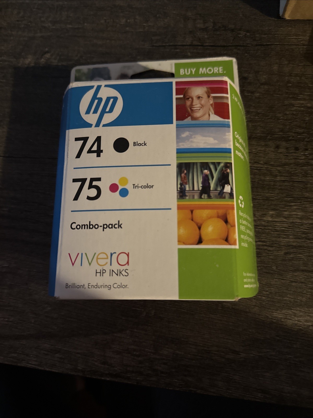 New Sealed HP 74 Black 75 Tri Color Genuine Ink Cartridge Combo Pack10/09 Exp