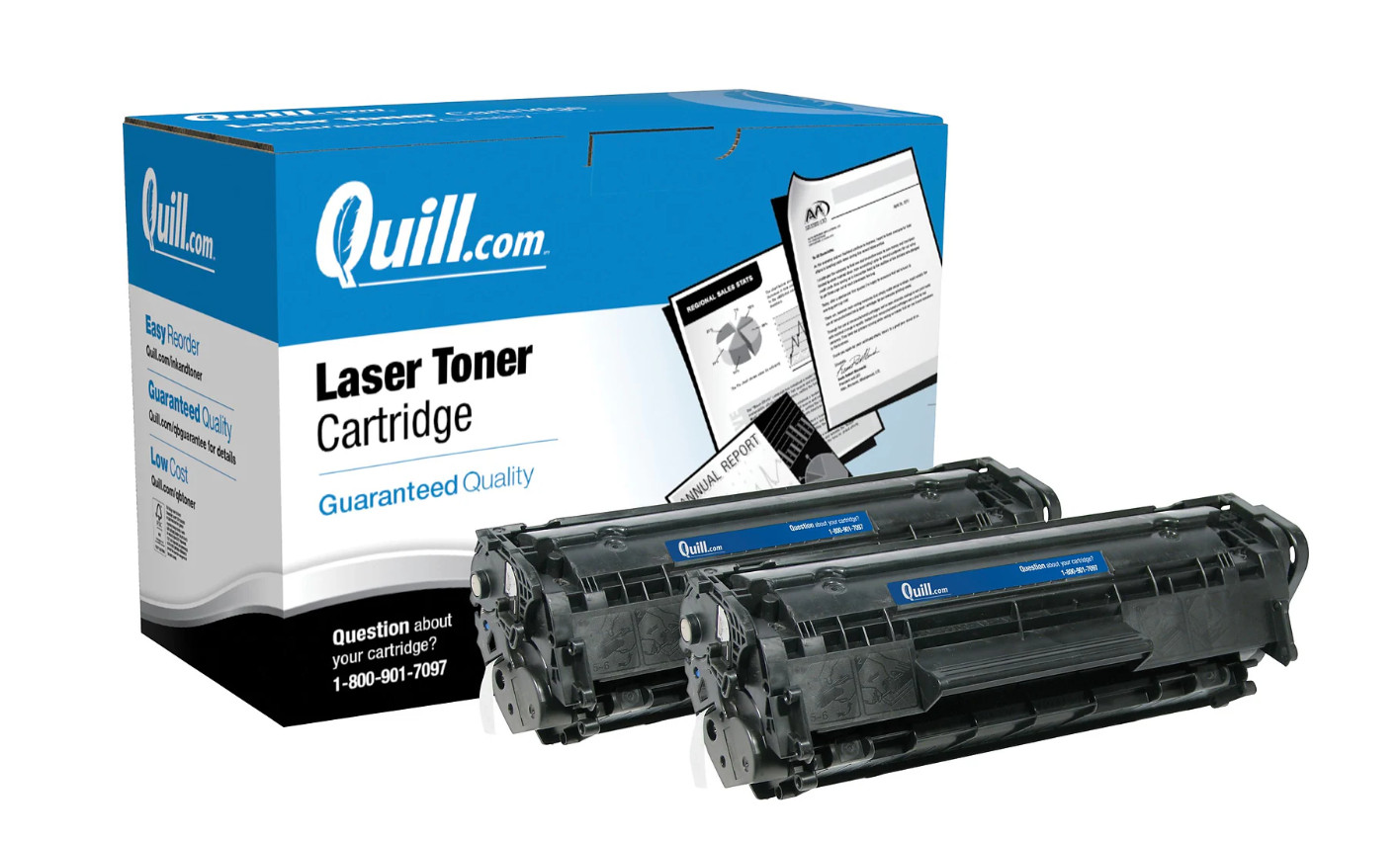 Quill Brand Black Standard Yield Toner Cartridge Replacement for HP Q2612A 2PAK