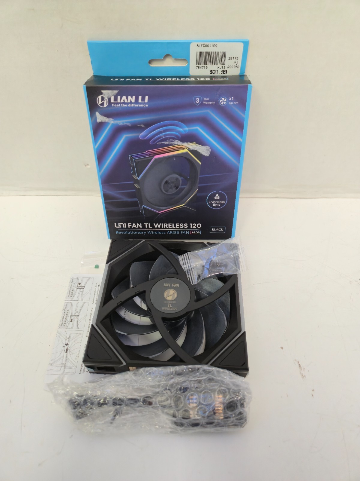 UNTESTED - Lian Li Uni Fan TL Wireless 120 - Black