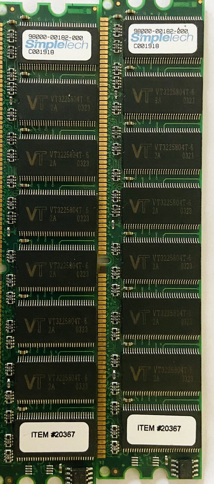 1GB (2 X 512MB) Simpletech 98000-00182-000 PC2700 333MHz 