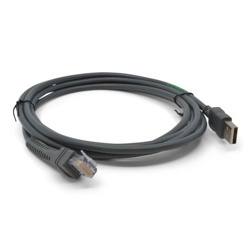 Zebra CBA-U01-S07ZAR USB Cable 7Ft Straight Type A Connector Black Scanner