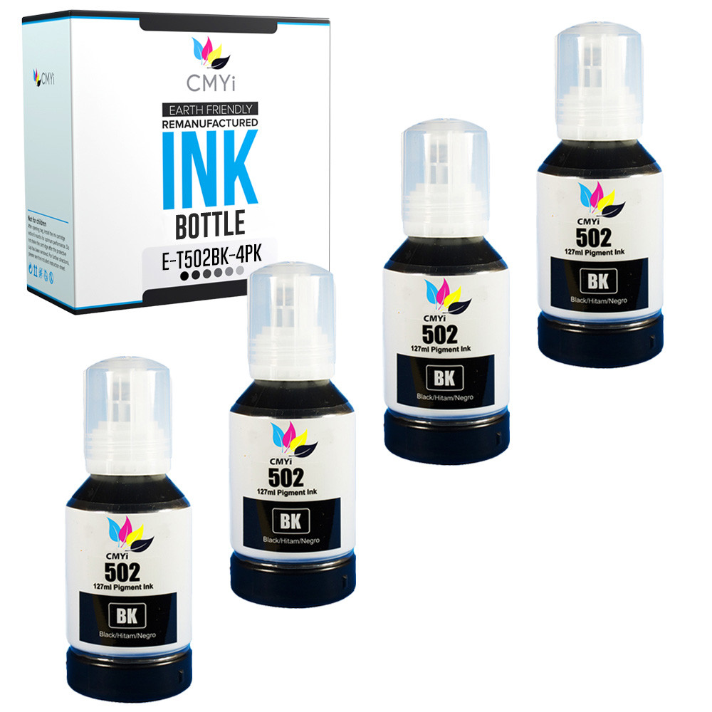 4PK Compatible for Epson 502 Black Ink Ecotank ET Expression Ultra High Yield