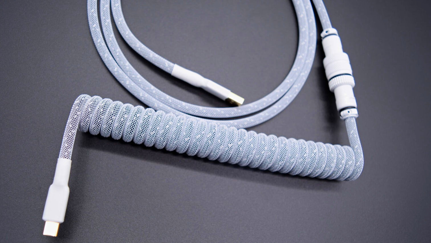 MechCables USB-A to USB-C Blizzard Coiled Cable For Keyboard