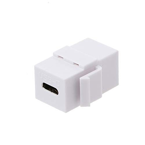1 PCS White USB C 3.1 TypeC Keystone Jack Adapter Female To Female Insert