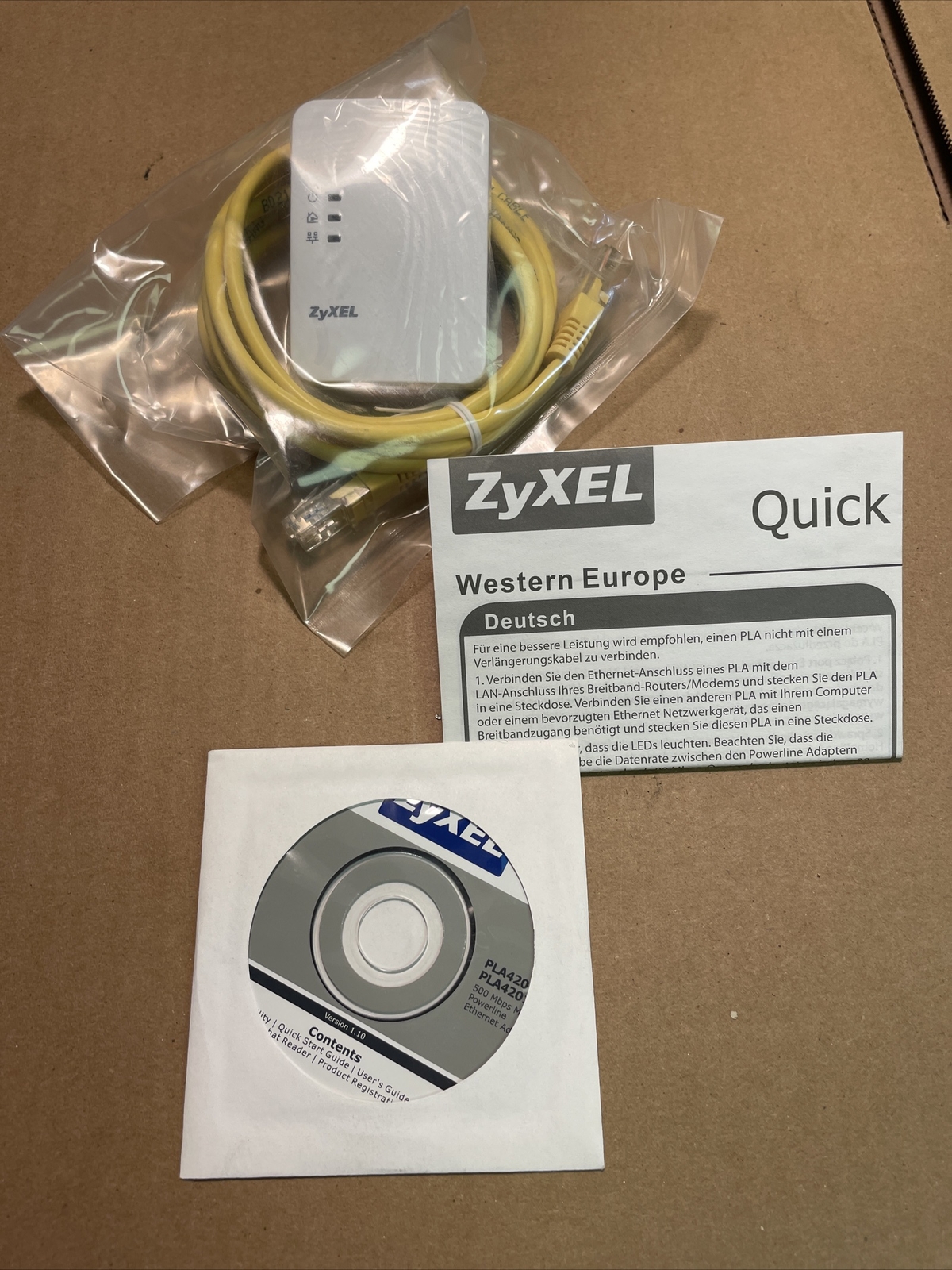 New ZyXEL PLA4201 v2 500 Mbps Mini Powerline Ethernet Adapter **NEW**