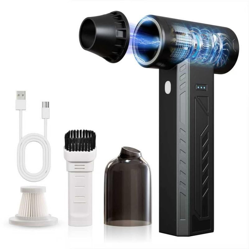 High-Power Cordless Air Duster 480,000 RPM - Rechargeable, Adjustable Speed, Tur