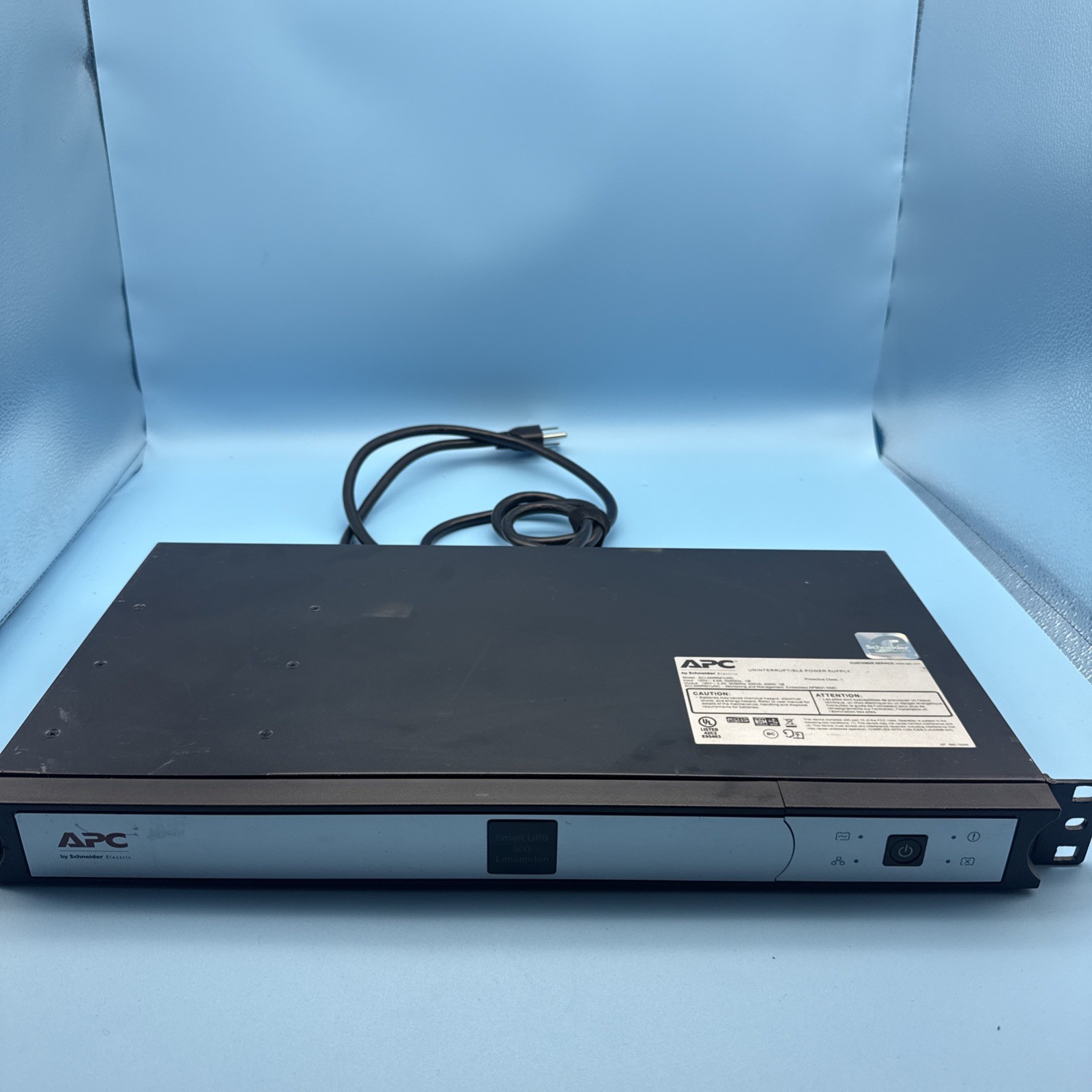 APC SCL500RM1UNC Smart-UPS, Line Interactive, 500VA, Lithium-ion, Rackmount 1U