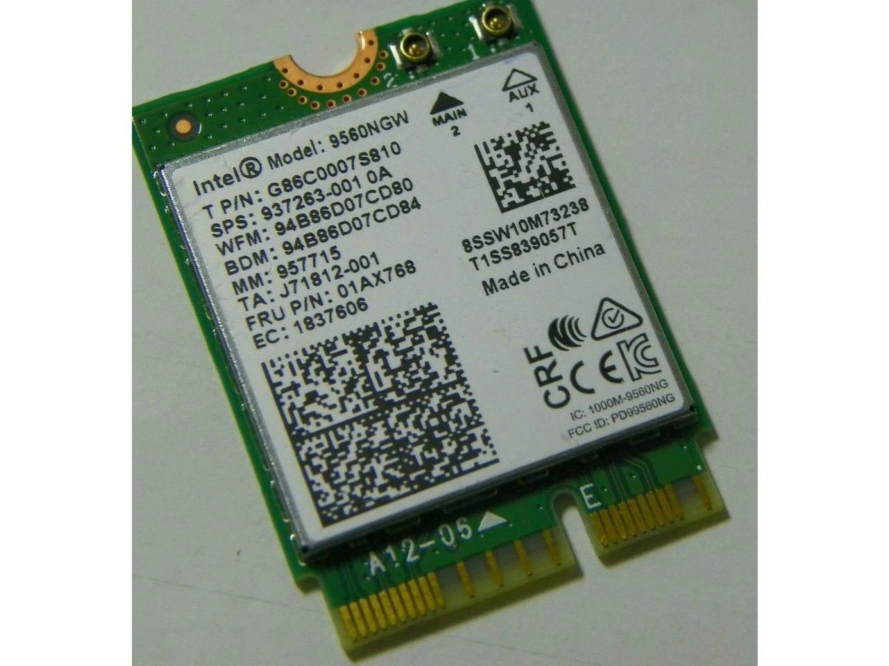 Intel Dual Band WLAN WiFi Wireless M.2 NGFF AC 9560NGW BT 5.0 Card 01AX768 