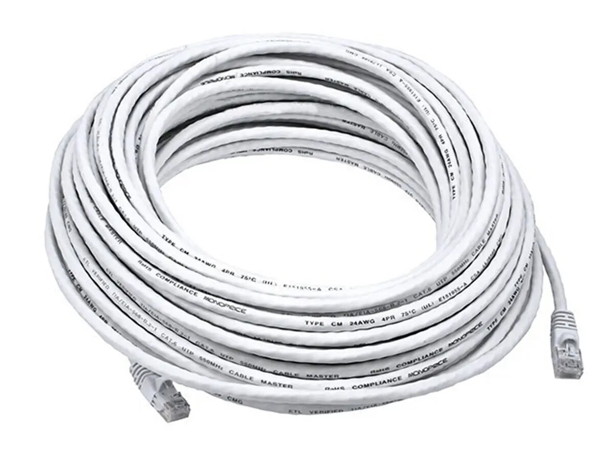25 FT RJ45 Cat5e or cat 6 Ethernet LAN Network Cable  Internet Router White
