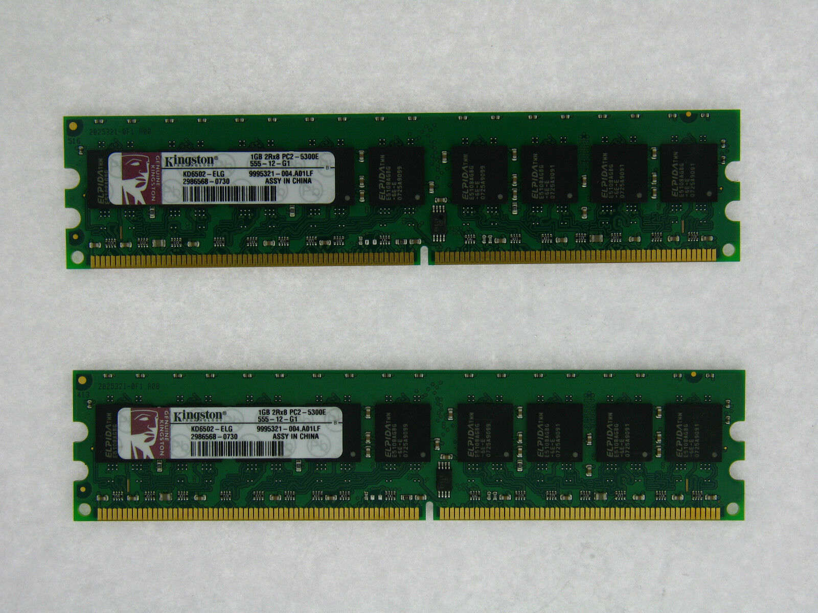 Kingston 2GB (2x1GB) 2Rx8 PC2-5300E DDR2-667 ECC 240p Desktop Memory KD6502-ELG