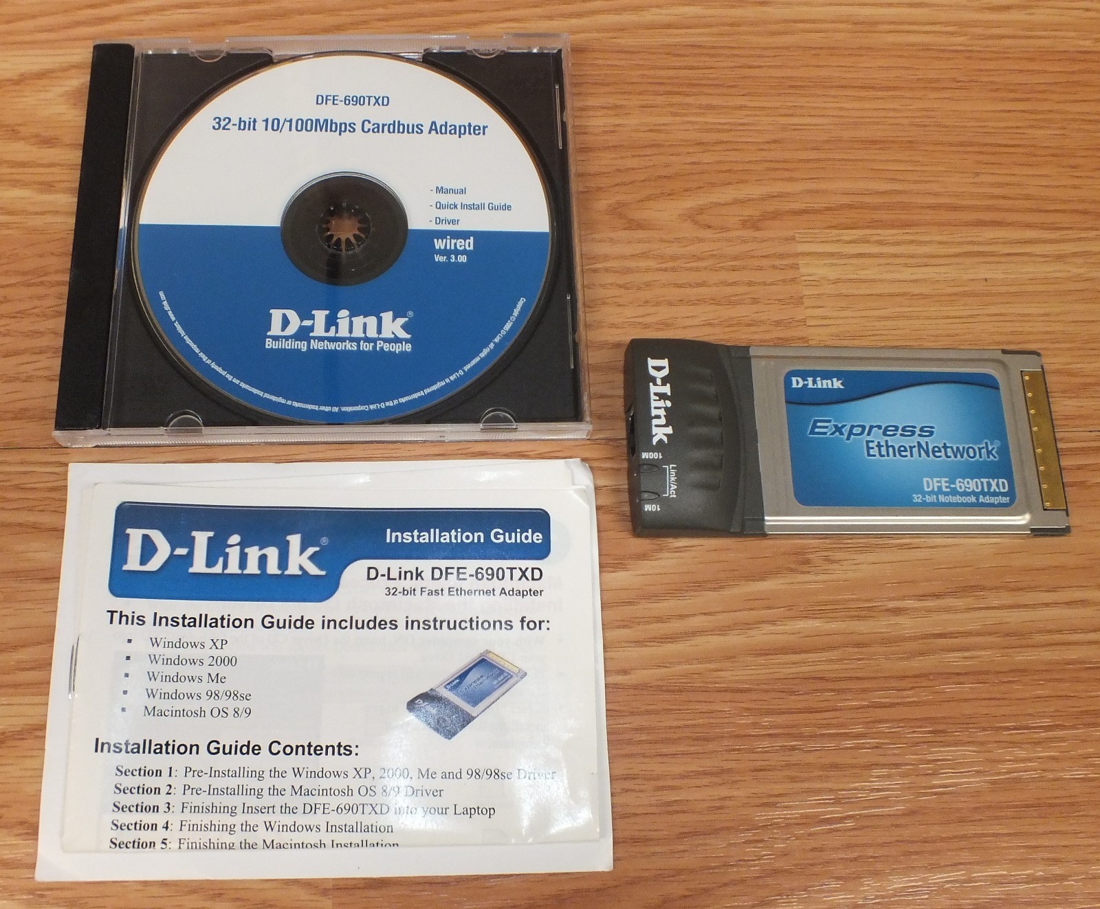 Genuine D-Link Express EtherNetwork (DFE-690TXD) 32-Bit Notebook Adapter Bundle 