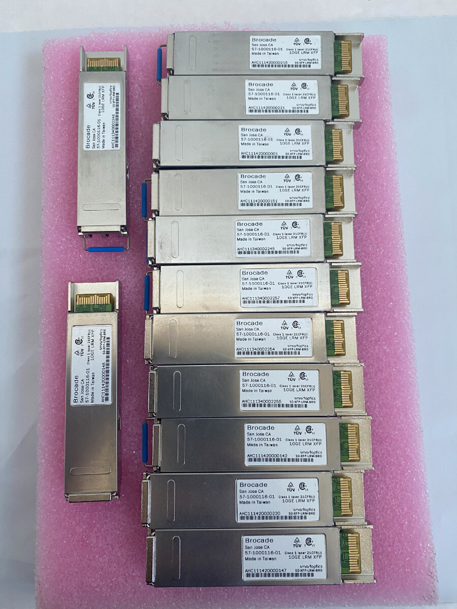 LOT (13) Brocade 10G-XFP-1310-LRM 10GbE LRM XFP Transceivers 57-1000116