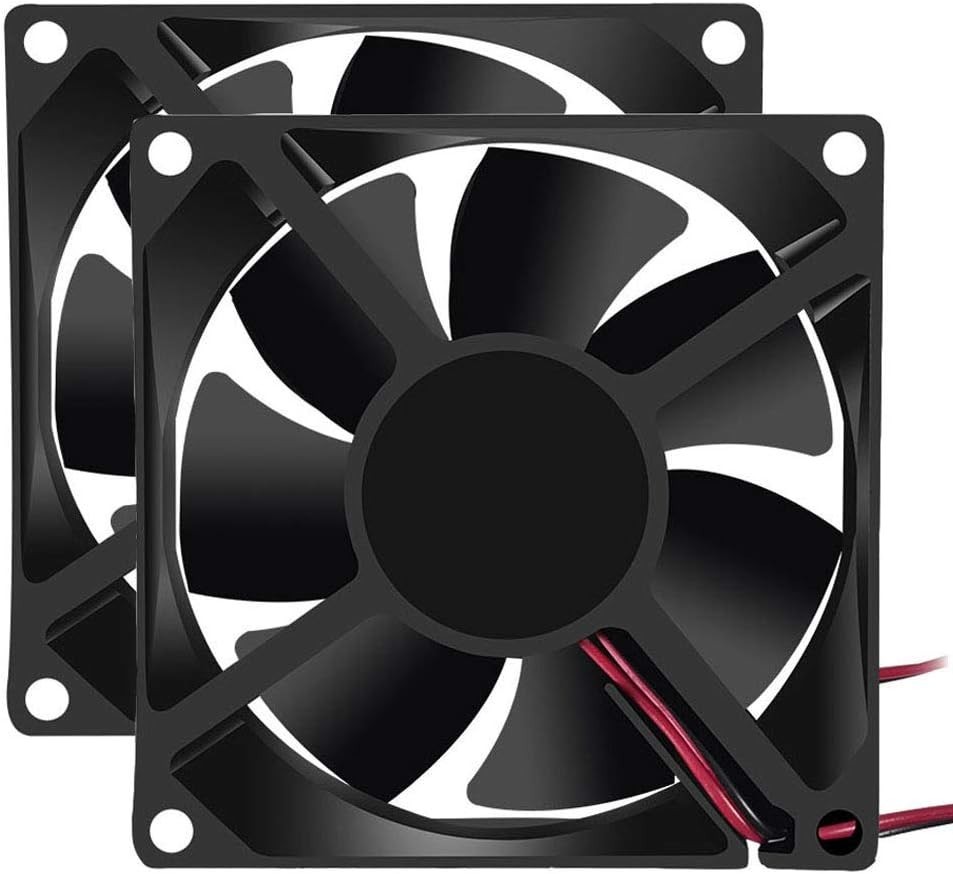 Upgrade Your Cooling with 2Pcs 5V DC 80mm PC Fans - 43dB, 50,000-hour Life