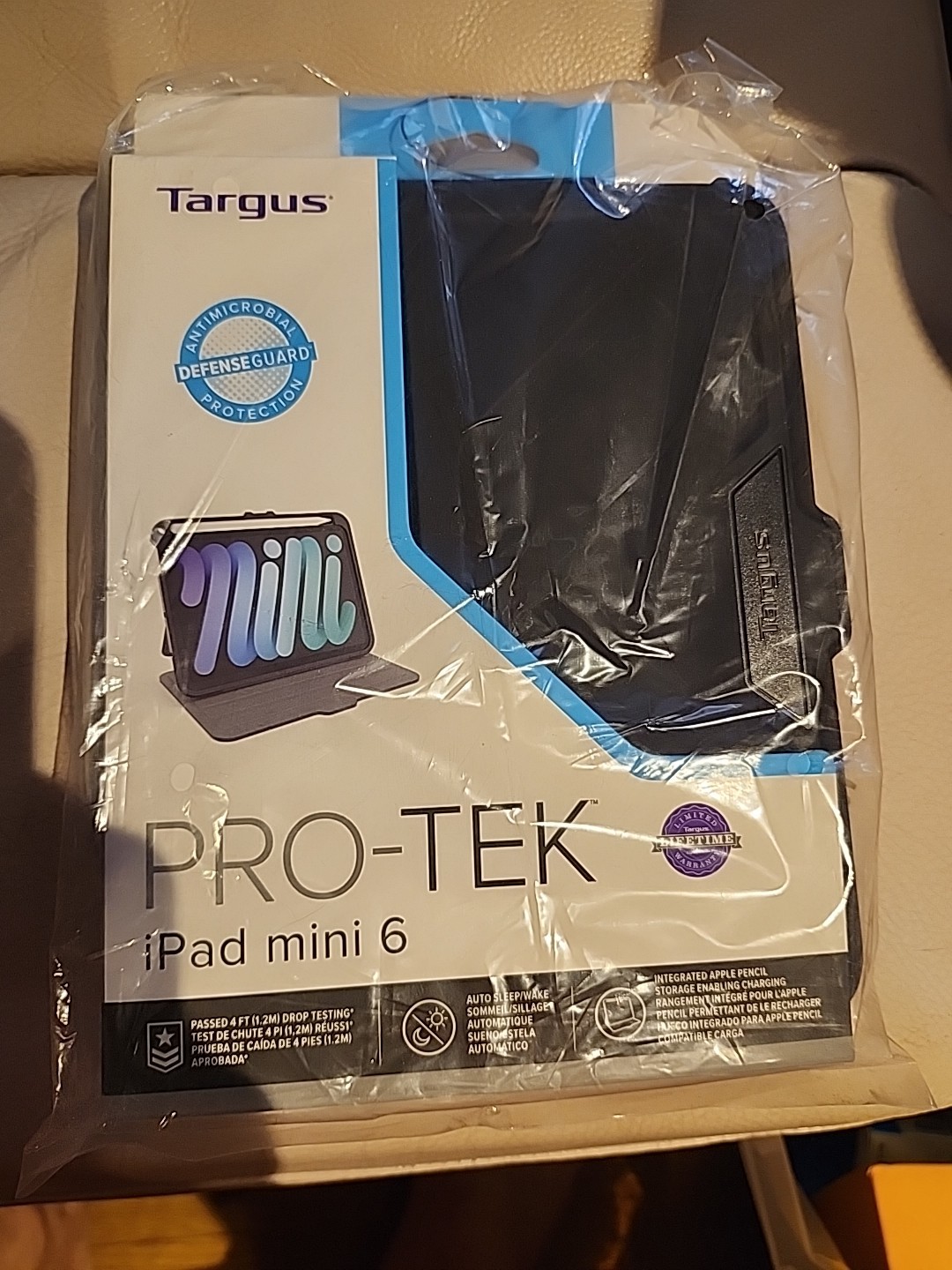 New Targus Pro-Tek For IPad Mini 6 Case Black THZ911US Antimicrobial Protection