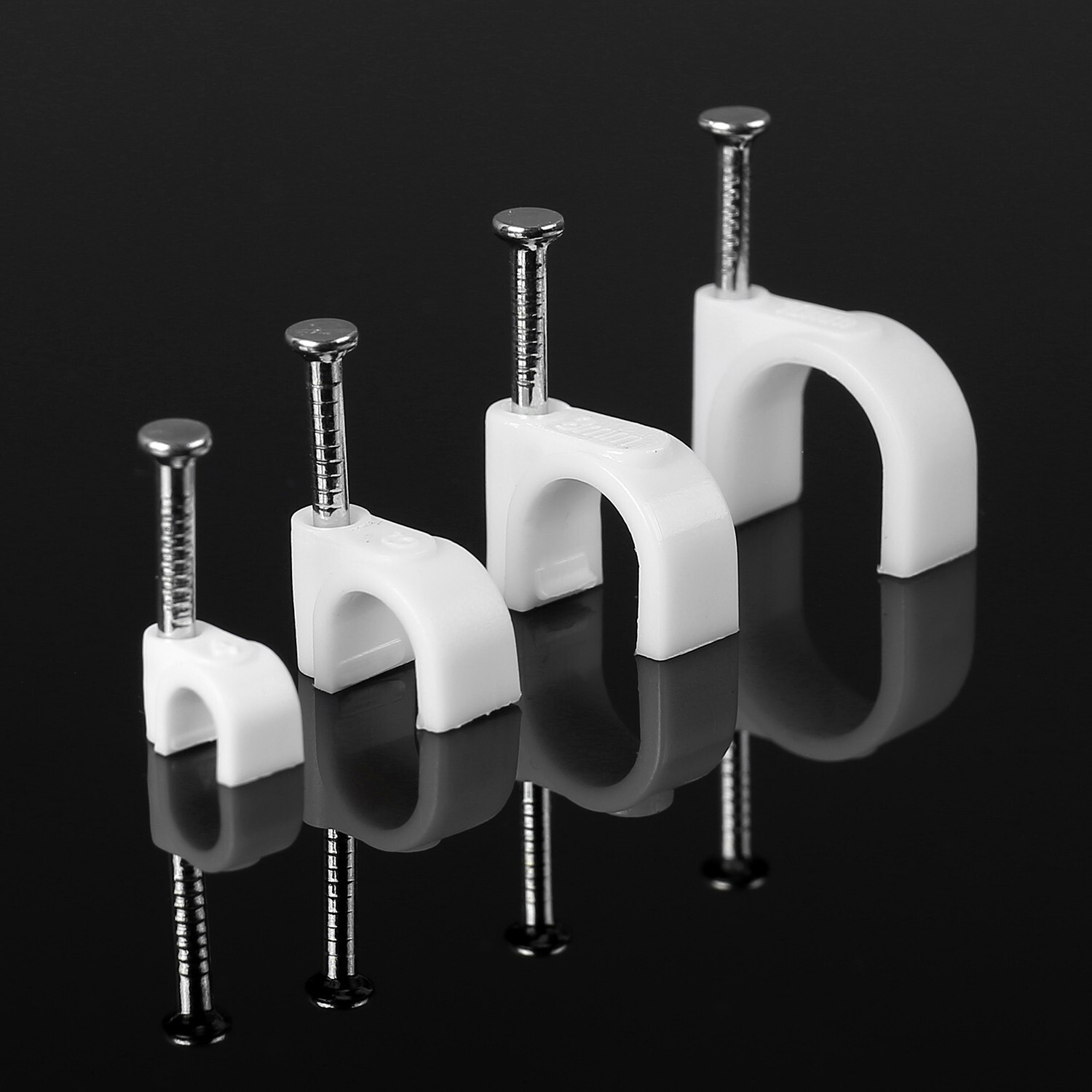 AvesView 4mm 6mm 8mm 10mm Cable Wire Clips - 400PCS (100PCS EACH) - (Ethernet)