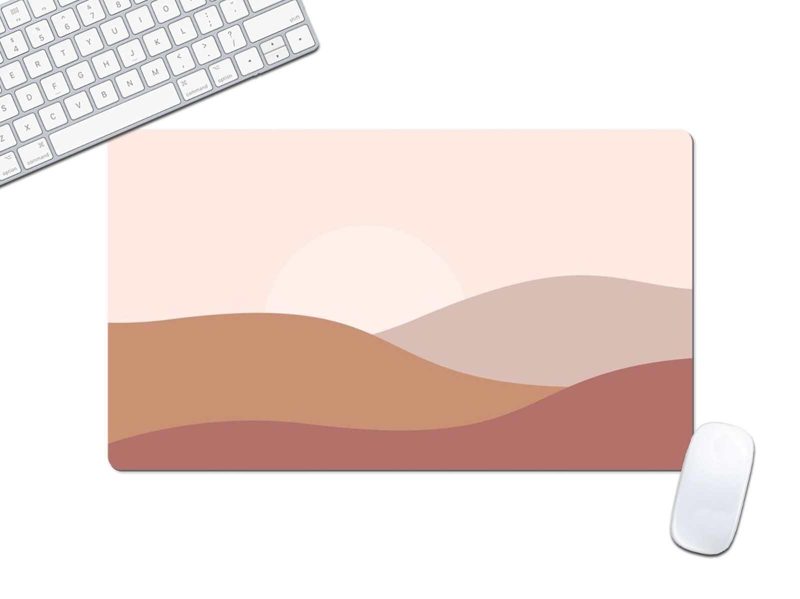 Boho Desk Mat, Pink Computer Gaming Keyboard Mouse Pad Multiple Sizes - DMAT35
