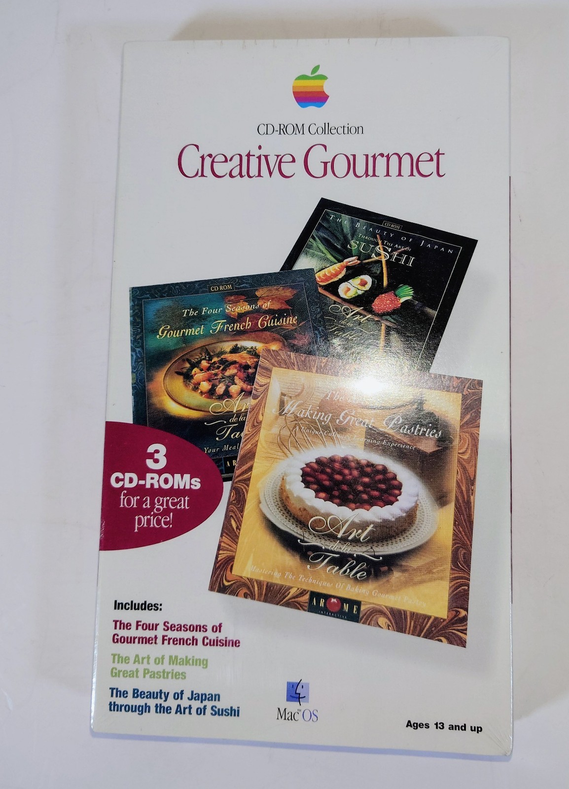 Vtg Apple Creative Gourmet CD-ROM Collection , 3CD-ROMs M4298LL/A