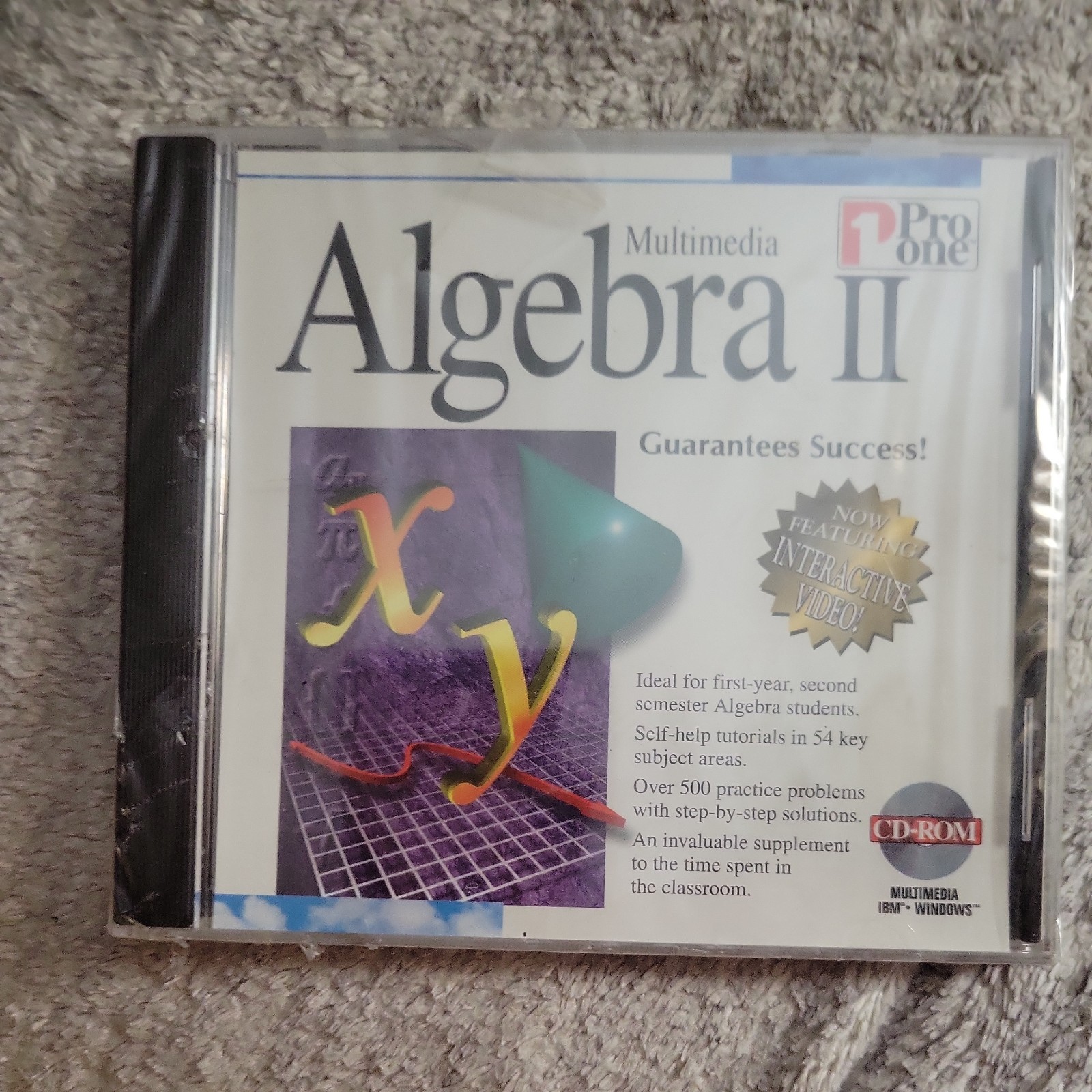 Multimedia Algebra II : New Sealed CD-ROM Pro One Software 1995