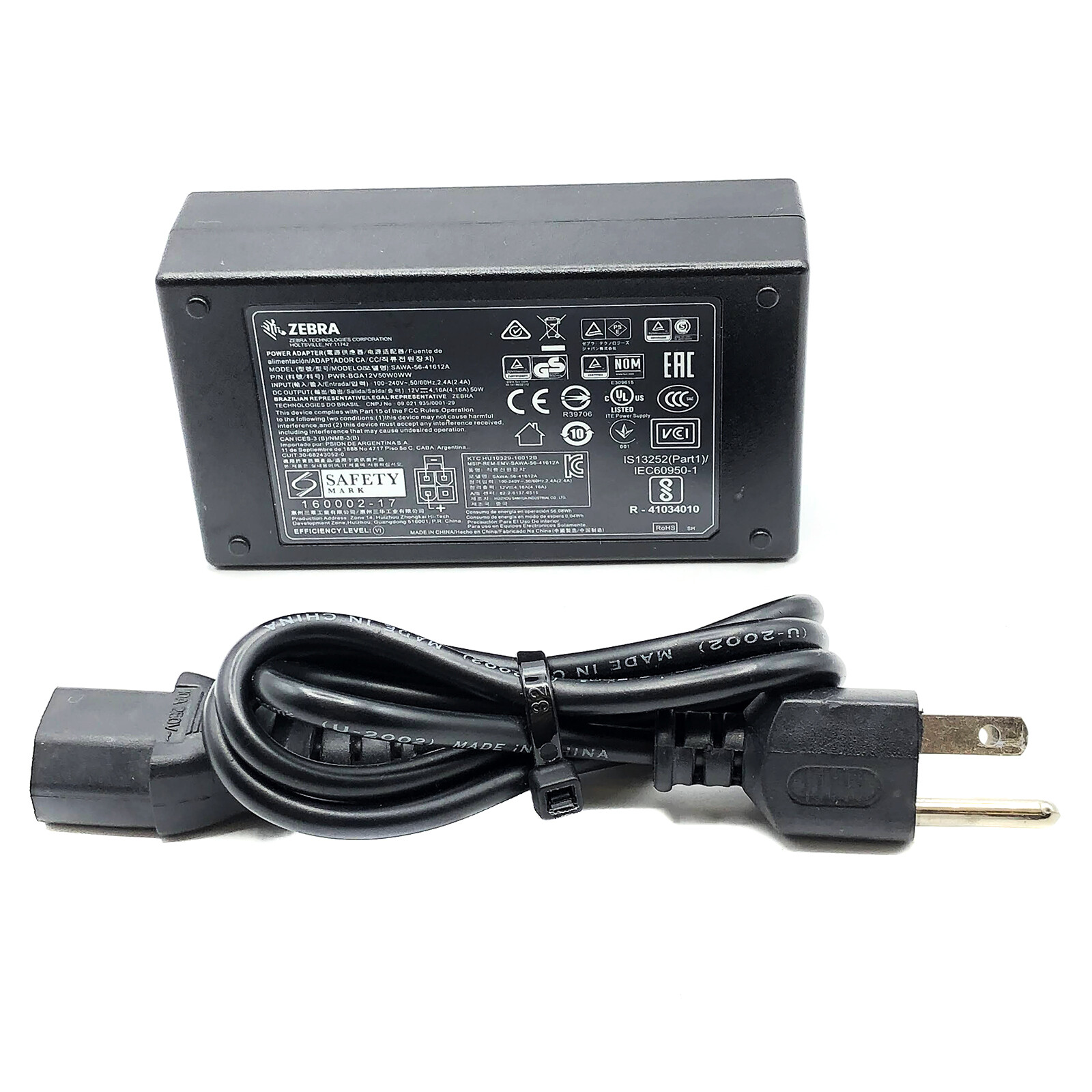 Genuine Zebra Power Adapter PWR-BGA12V50W0WW Charger SAWA-56-41612A 12V 4.16A